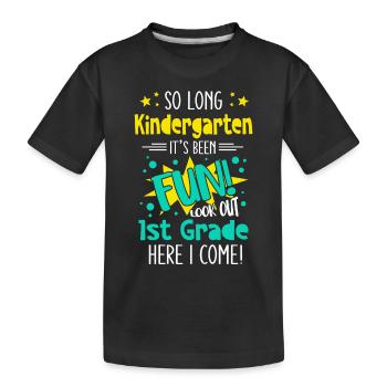 1. Klasse Einschulung Lustiger Spruch Junge Schule - Kinder Premium Bio T-Shirt - Schwarz - Vorne