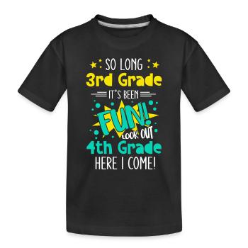 4. Klasse Grundschule Lustiger Spruch Junge Schule - Kinder Premium Bio T-Shirt - Schwarz - Vorne