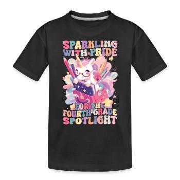 Sparkling With Pride 4th Grade Unicorn Girl - Kids' Premium Organic T-Shirt - black - Front