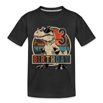 T-Rex Sunglasses 3 Years Boy 3rd Birthday - Kids' Premium Organic T-Shirt - black - Front