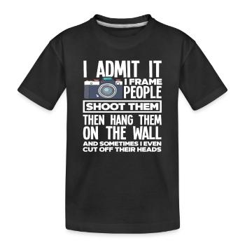 Funny Photographer Photographer - Kids' Premium Organic T-Shirt - black - Front