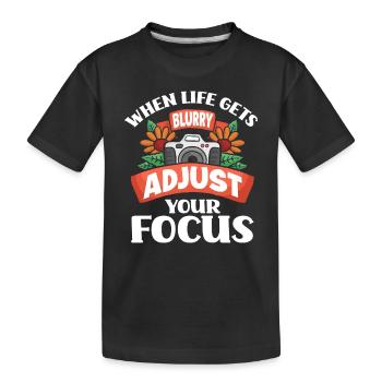 Photographe Photographe Mise au point floue - T-shirt bio Premium Enfant - noir - Devant