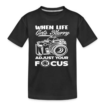 Photograph Fokusieren - Kinder Premium Bio T-Shirt - Schwarz - Vorne