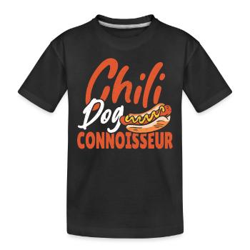 Chili Dog Hot Dogs Chili Dogs à la moutarde - T-shirt bio Premium Enfant - noir - Devant