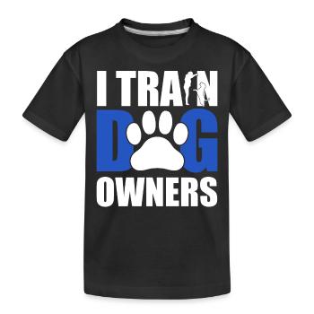 Les gens s’entraînent à parler aux chiens - T-shirt bio Premium Enfant - noir - Devant