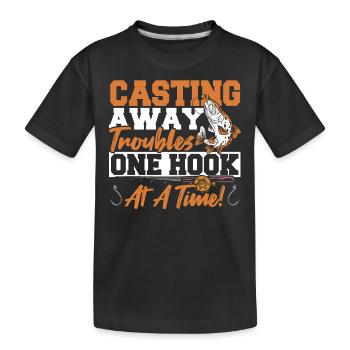 Fischer Kajak Fischen Shirt für Angler, die alles - Kinder Premium Bio T-Shirt - Schwarz - Vorne