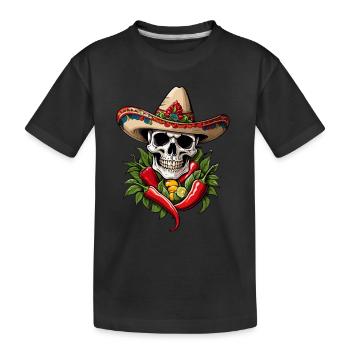 Crâne Chili Style Esthétique Mexicain - T-shirt bio Premium Enfant - noir - Devant