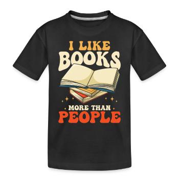 J’aime les livres plus que les gens - T-shirt bio Premium Enfant - noir - Devant