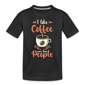 J’aime le café plus que les gens - T-shirt bio Premium Enfant - noir - Devant
