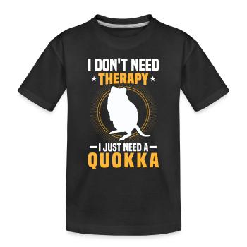 Brauche nur Quokkas Beuteltier Quokka - Kinder Premium Bio T-Shirt - Schwarz - Vorne