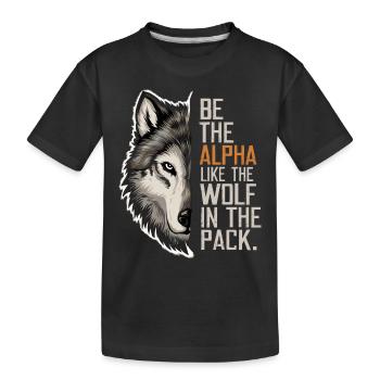 Wolf Wölfe Lustiger Sprüche Wolfsrudel Tiere - Kinder Premium Bio T-Shirt - Schwarz - Vorne