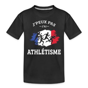 Ich kann nicht Ich Leichtathletik Athlet Läufer Lustig - Kinder Premium Bio T-Shirt - Schwarz - Vorne