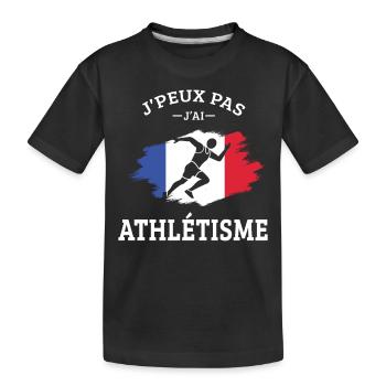 Ich kann nicht Ich Leichtathletik Athlet Läufer Lustig - Kinder Premium Bio T-Shirt - Schwarz - Vorne