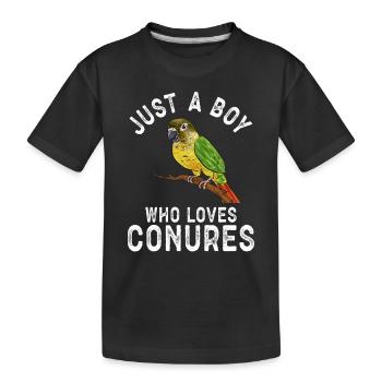 Molinasittich Papagei Vogel Sittich - Kinder Premium Bio T-Shirt - Schwarz - Vorne