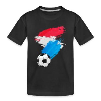 Luxembourg Football Flag - Kids' Premium Organic T-Shirt - black - Front