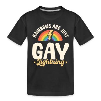 Rainbows are just gay lightning bolts - Kids' Premium Organic T-Shirt - black - Front