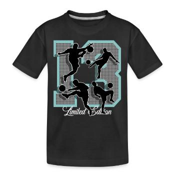 13e anniversaire Football - T-shirt bio Premium Enfant - noir - Devant
