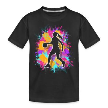 basketball women's basketball player basketball - Kids' Premium Organic T-Shirt - black - Front