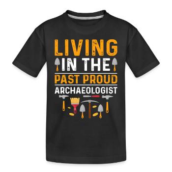 Funny archaeology design for future - Kids' Premium Organic T-Shirt - black - Front