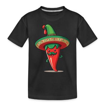 Aesthetic Chilischote Chili Streetwear Hot - Kinder Premium Bio T-Shirt - Schwarz - Vorne