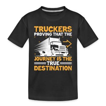 Trucker Driving Dad Trucker Father Truck Driver - Kids' Premium Organic T-Shirt - black - Front