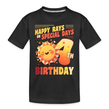 Happy Rays On Special Days 4. Geburtstag 4 Jahre - Kinder Premium Bio T-Shirt - Schwarz - Vorne
