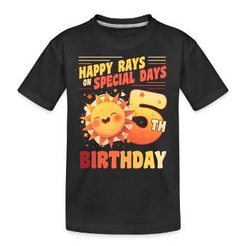 Happy Rays On Special Days 5th Birthday 5 Years - Kids' Premium Organic T-Shirt - black - Front