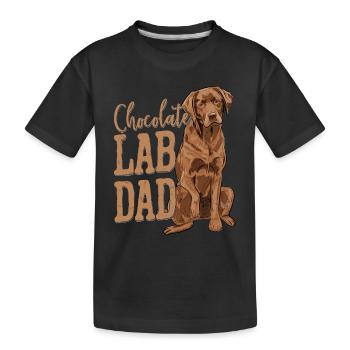 Chocolate Lab Dad Owner Labrador Retriever - Kinder Premium Bio T-Shirt - Schwarz - Vorne