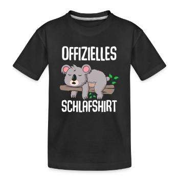 Offizielles Schlafshirt Koala - Kinder Premium Bio T-Shirt - Schwarz - Vorne