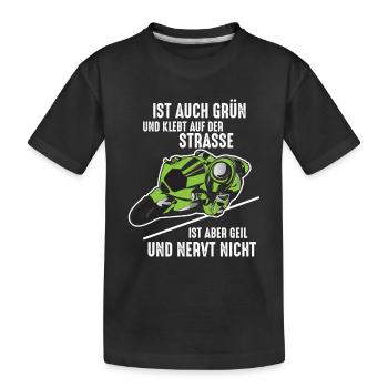 Motard motard coincé sur la route - T-shirt bio Premium Enfant - noir - Devant