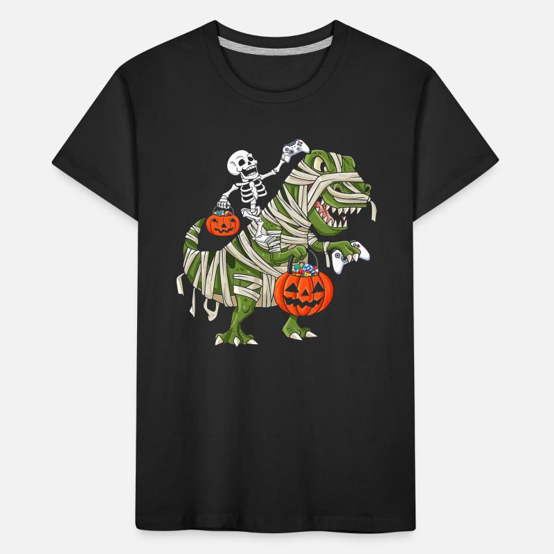 Halloween T-Rex Gaming Controller Kids' Premium Organic T-Shirt