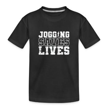Le jogging sauve des vies - T-shirt bio Premium Enfant - noir - Devant