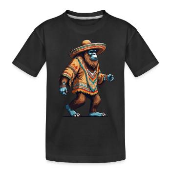 Mexicain Bigfoot Sasquatch Sombrero - T-shirt bio Premium Enfant - noir - Devant