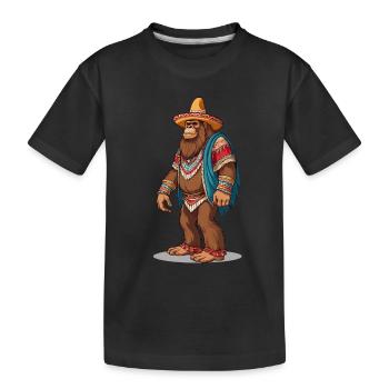 Sasquatch Bigfoot mexicain avec sombrero - T-shirt bio Premium Enfant - noir - Devant
