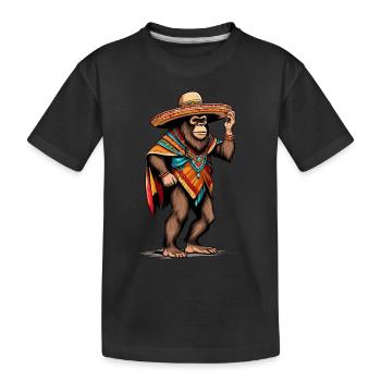 Mexican Bigfoot Sasquatch Sombrero - Kids' Premium Organic T-Shirt - black - Front