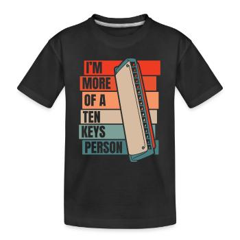 Ich bin eher eine Zehn-Tasten-Person Harmonist-Mund - Kinder Premium Bio T-Shirt - Schwarz - Vorne