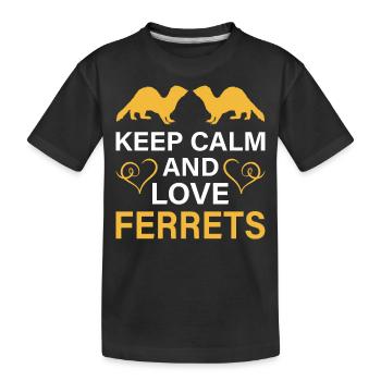Frettchen - Kinder Premium Bio T-Shirt - Schwarz - Vorne