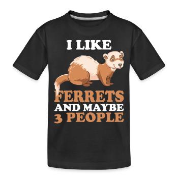Frettchen Ich Mag Frettchen - Kinder Premium Bio T-Shirt - Schwarz - Vorne