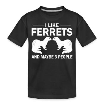 Frettchen Ich Mag Frettchen - Kinder Premium Bio T-Shirt - Schwarz - Vorne