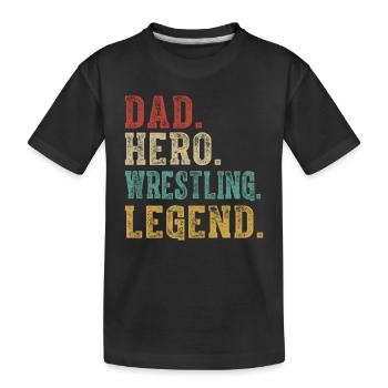 Papa Held Wrestler Legende - Kinder Premium Bio T-Shirt - Schwarz - Vorne