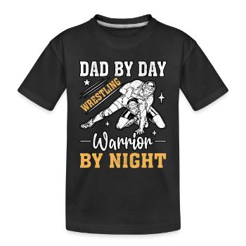 Tag für Tag Wrestling Krieger bei Nacht - Kinder Premium Bio T-Shirt - Schwarz - Vorne