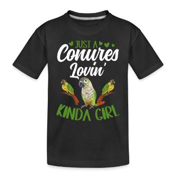Molinasittich Papagei Vogel Sittich - Kinder Premium Bio T-Shirt - Schwarz - Vorne