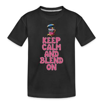 Keep Calm And Blend On Summer Retreat - Kids' Premium Organic T-Shirt - black - Front