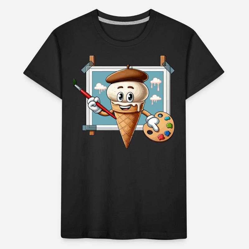 Peintre de crème glacée créatif avec palette de couleurs T-shirt bio Premium Enfant
