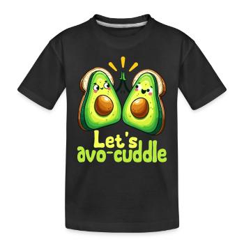 Let's cuddle avo cute motif - Kids' Premium Organic T-Shirt - black - Front