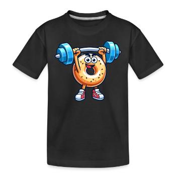 Fitness Gym Sport Bodybuilder Musculation Bagel - T-shirt bio Premium Enfant - noir - Devant