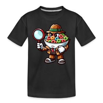 Bol De Céréales, Personnage, Drôle De Détective - T-shirt bio Premium Enfant - noir - Devant