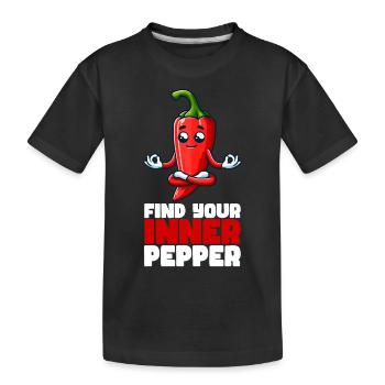 Trouvez le pepperoni qui sommeille en vous - T-shirt bio Premium Enfant - noir - Devant