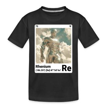 AI am Rhenium (at) Stilelement periodisch - Kinder Premium Bio T-Shirt - Schwarz - Vorne