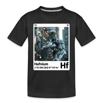 AI am Hafnium (at) Stilelement periodisch - Kinder Premium Bio T-Shirt - Schwarz - Vorne